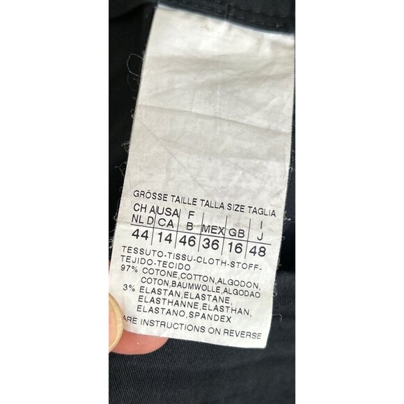 WEEKEND MAX MARA Cropped Straight Leg Pants Stretch Cotton Black Size 14 - Picture 10 of 10